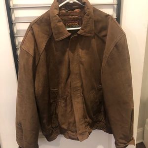 Vintage brown leather bomber